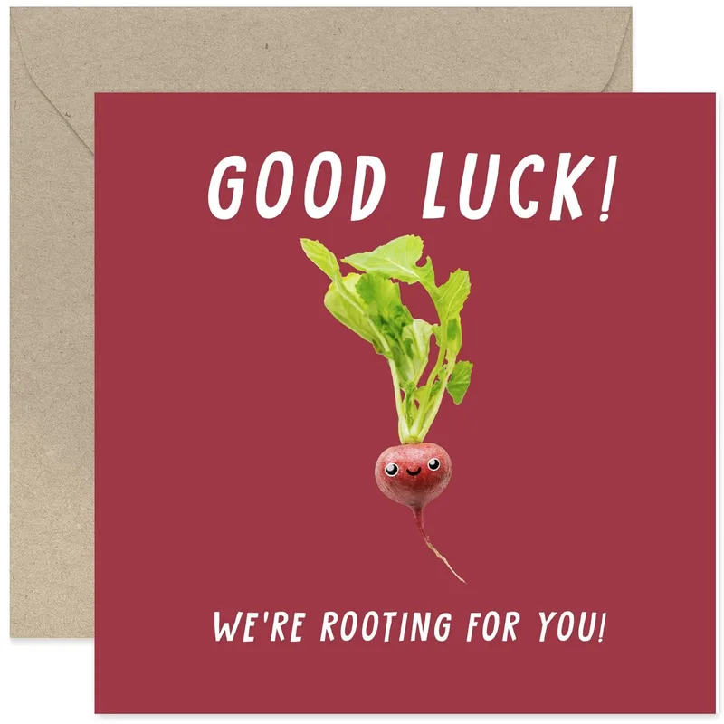 Good Luck Radish Card for Anyone Starting Something New
