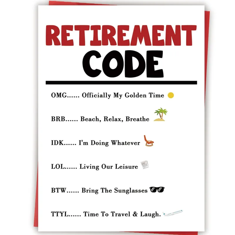 Retirement Code Card: Texting Jokes for the Newly Retired