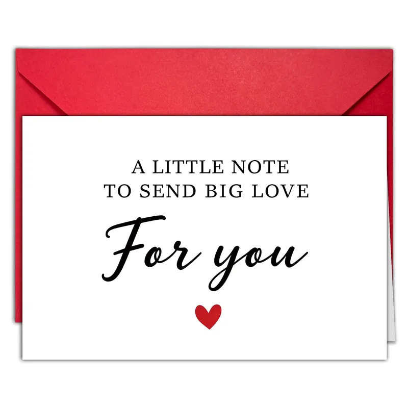 Sending Big Love Card: A Simple Note With a Red Heart