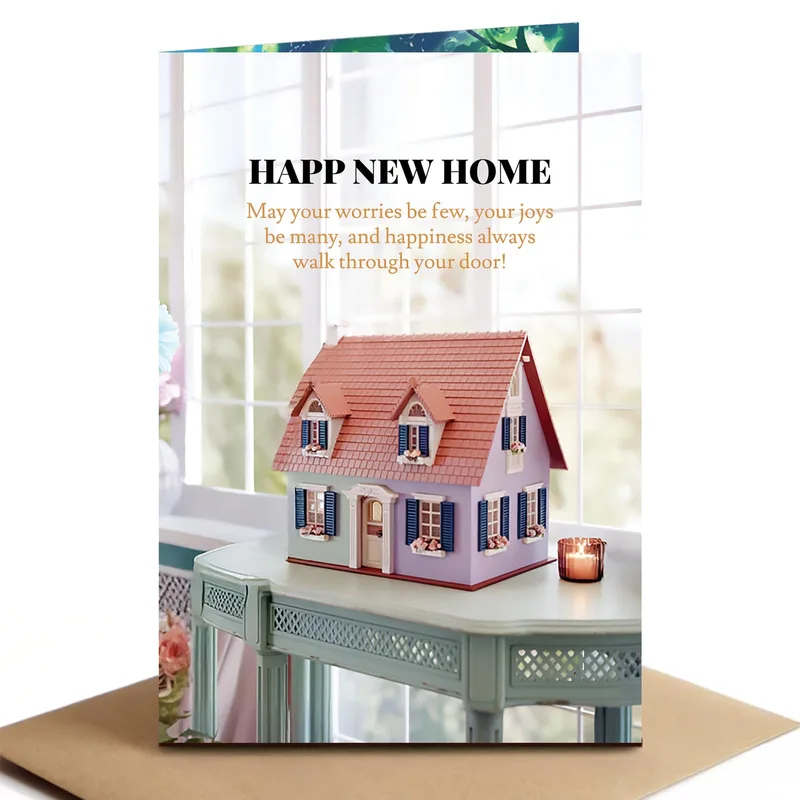 Dollhouse New Home Card: A Cozy Welcome to Your Door