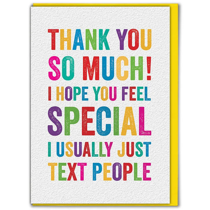 Texting Thank You Card: A Funny Note of Thanks