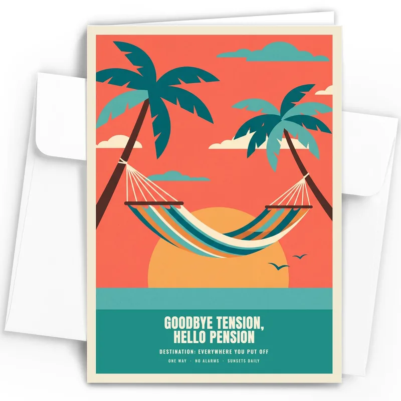 Retirement Hammock Card: Goodbye Tension, Hello Pension
