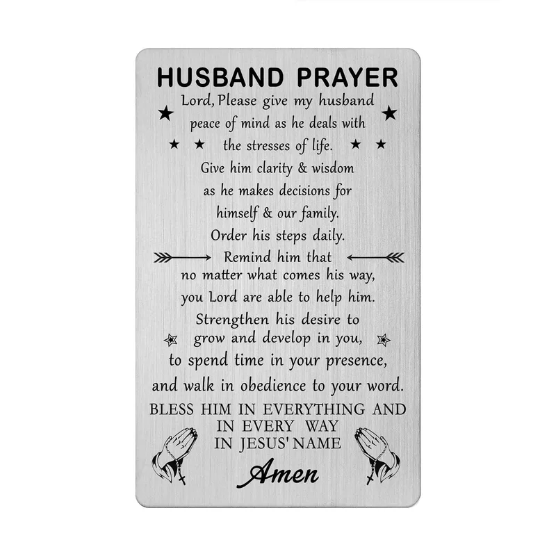 Husband Prayer Card for a Faithful Man You Love