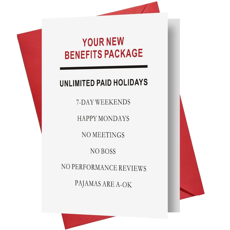 Unlimited Paid Holidays Card for Retirement Coworkers