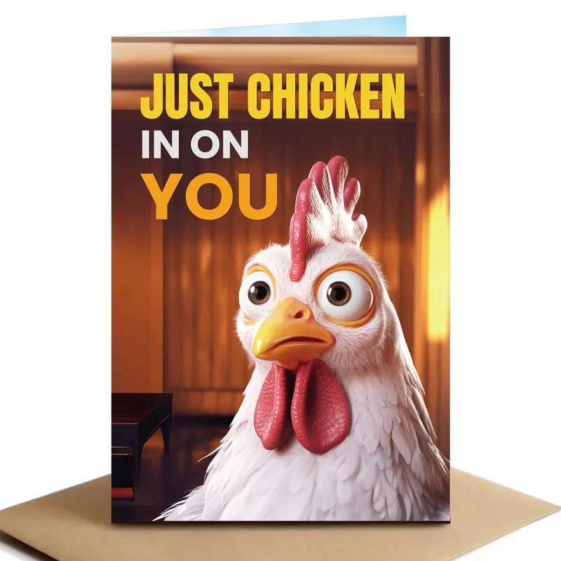 Surprised Chicken Portrait Card for Anyone You Miss