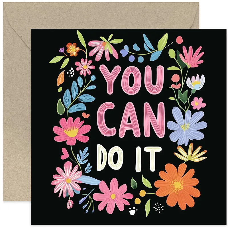 You Can Do It Card: Bold Botanical Encouragement