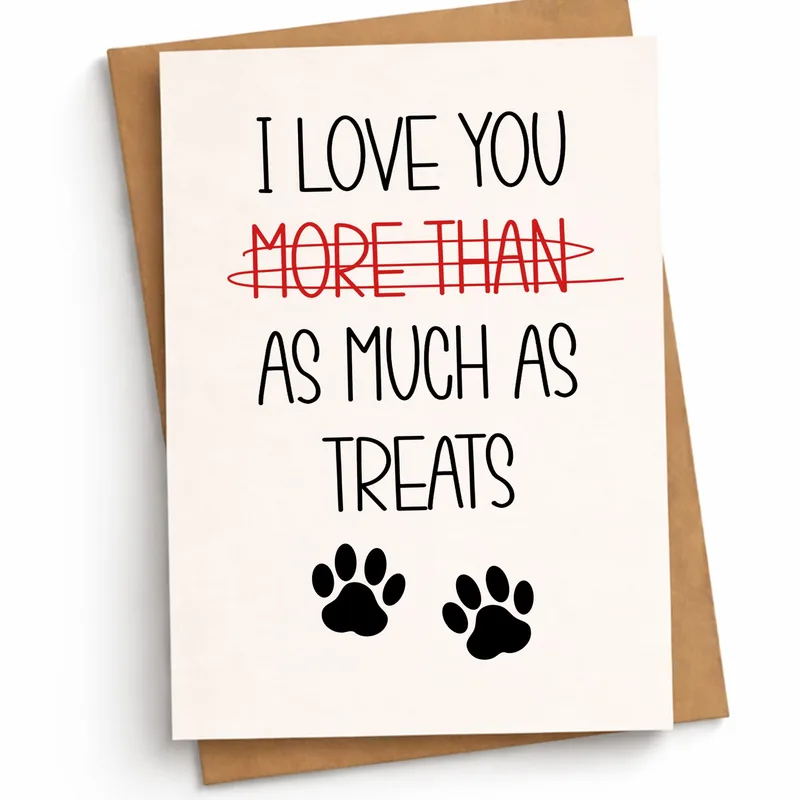 Love You More Than Treats Card for Your Dog Lover