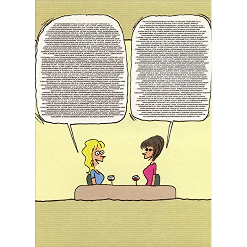 Catching Up with Friends Card: two women at a table