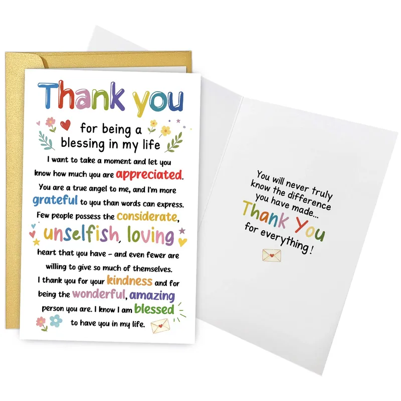 Colorful Floral Typography Card for Thanking Someone Special