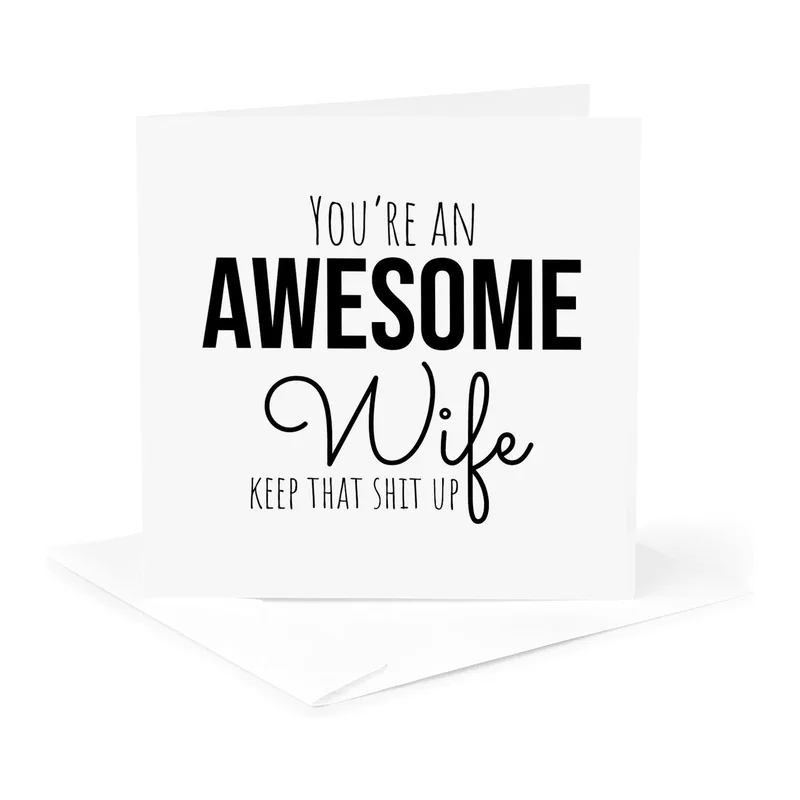 Awesome Wife Card: a bold black-and-white thank-you