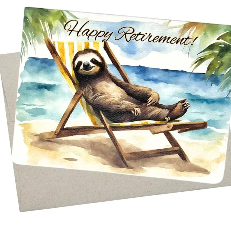 Retirement Sloth Card for a Relaxed Next Chapter