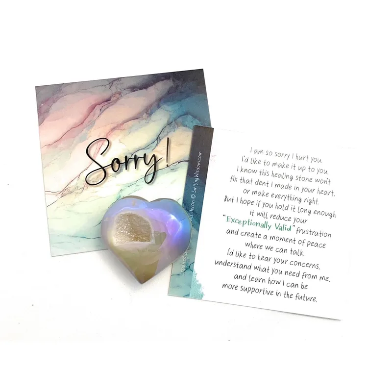 Apology Heart Stone Card for Saying Sorry with Care
