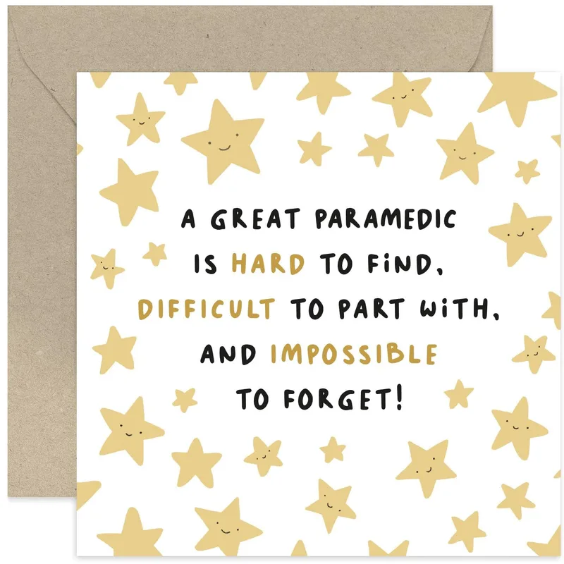 Paramedic Thank You Card for Hard to Find Stars