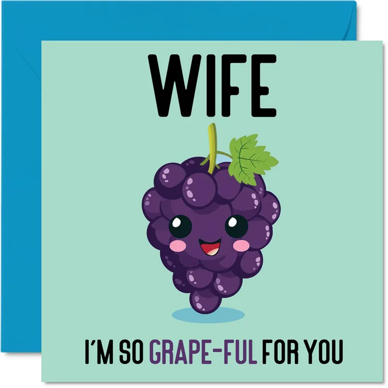 Wife Grape Pun Card for a Happy Spouse