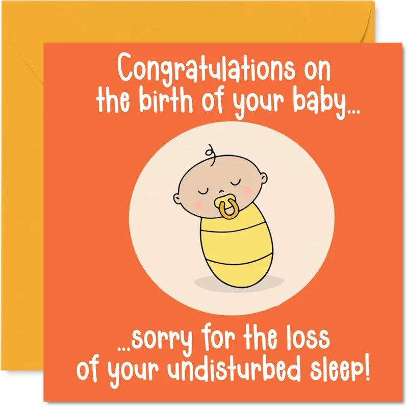 Cartoon Sleeping Baby Swaddle Card for New Parents