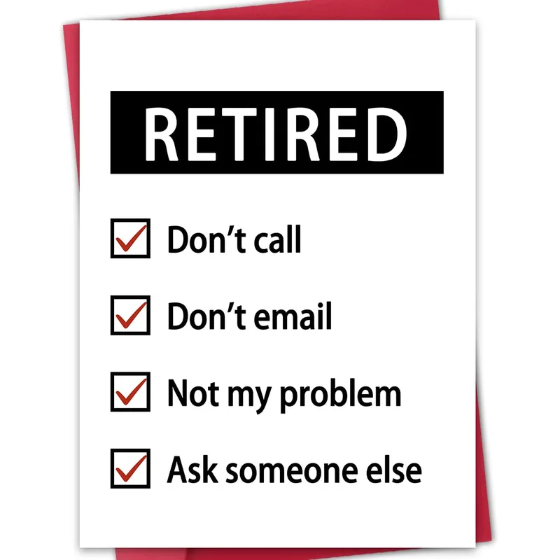 Black White Checklist Retirement Card: A Bold Statement of Freedom