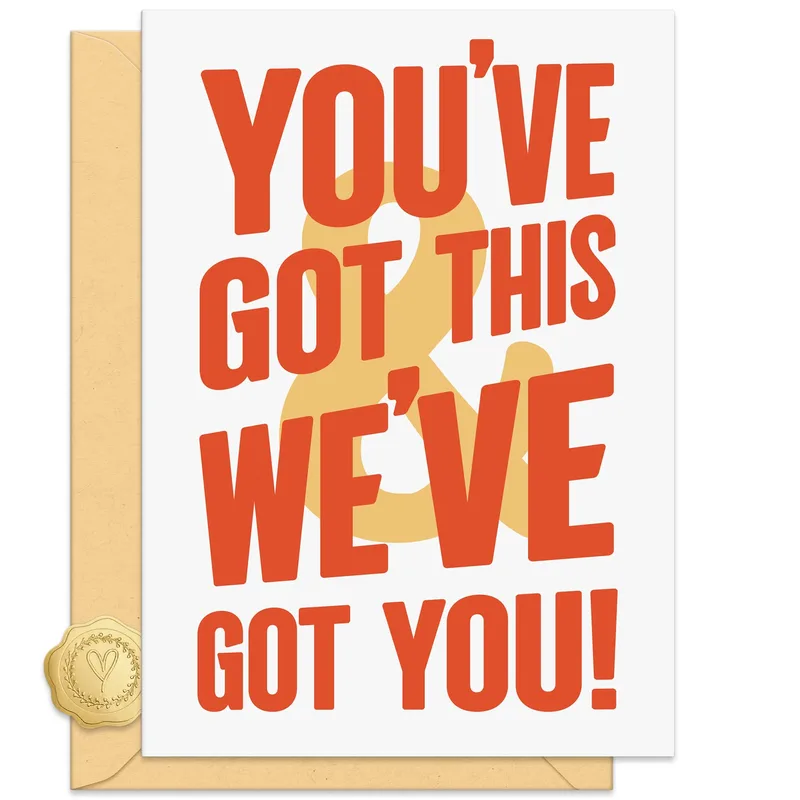 Orange Typography Ampersand Encouragement Card for Retirement Support