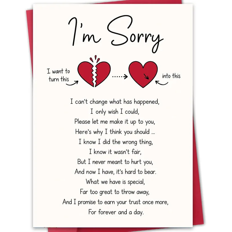 Broken Heart Mending Sorry Card for Relationship Apology