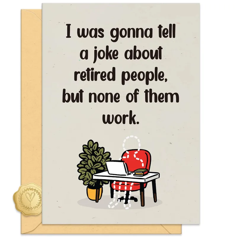 Red Chair Laptop Retirement Card for the New Free Spirit