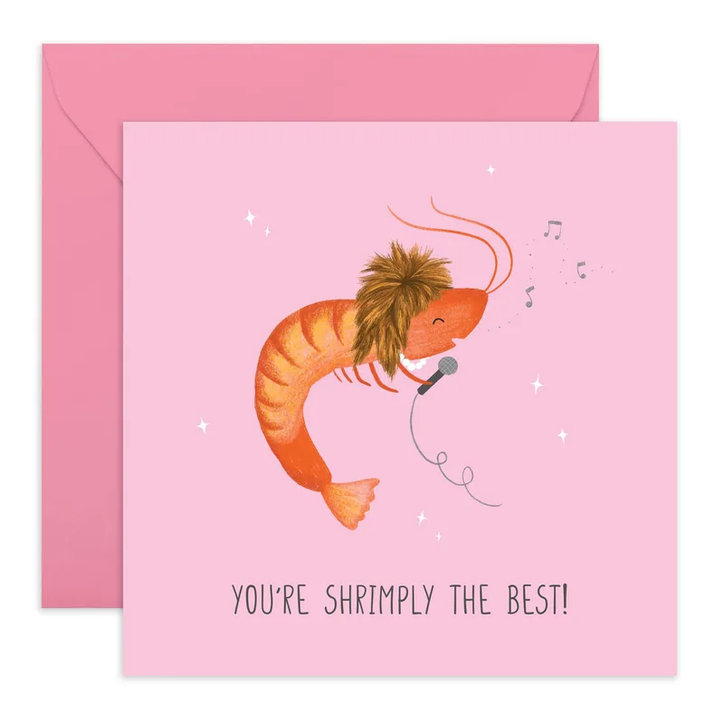 Shrimp Rock Hair Friendship Card - Shrimply the Best Greeting