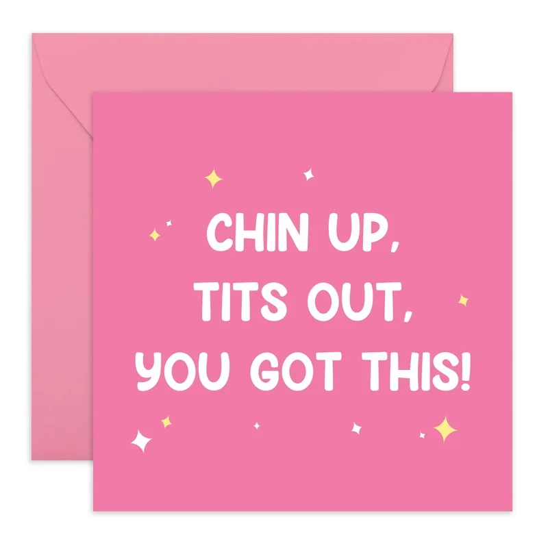 Pink Background White Encouragement Card – Greeting Card in natural