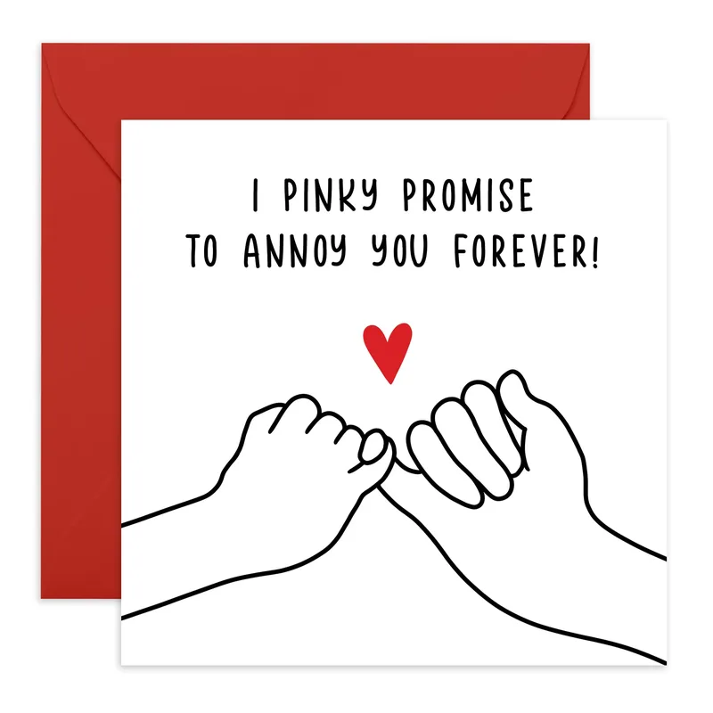 Pinky Swear Red Love Card for the Partner Who Makes You Laugh