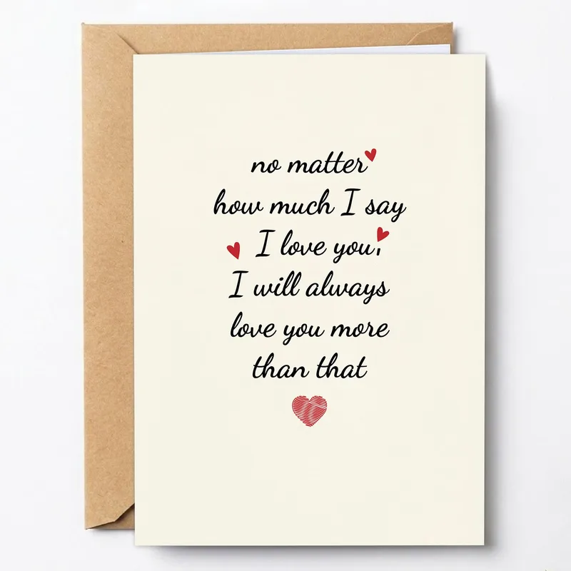 Script Red Heart Love Card: A Romantic Note for Your Partner