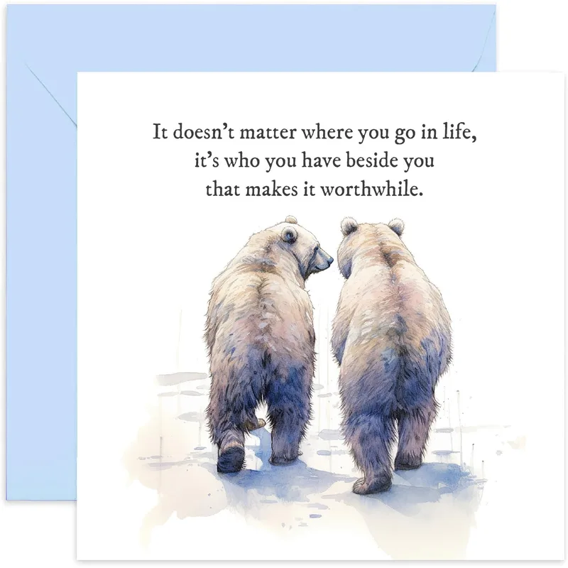 Two Bears Love Card: A Watercolor Design About Partnership