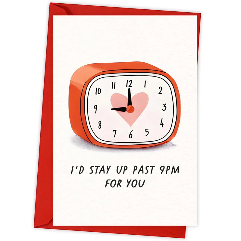 Retro Alarm Clock Love Card for Late Night Romantics