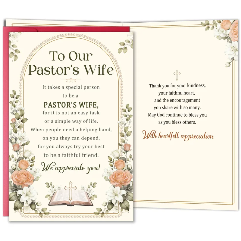 Floral Pastor Card Thank You Card for Church Leaders Spouse