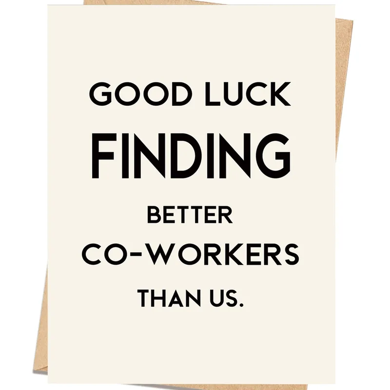 Black Cream Card Coworker Card for a Humorous Retirement