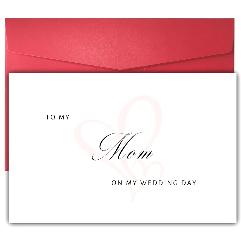 Minimal Script White Card for Mom on Wedding Day