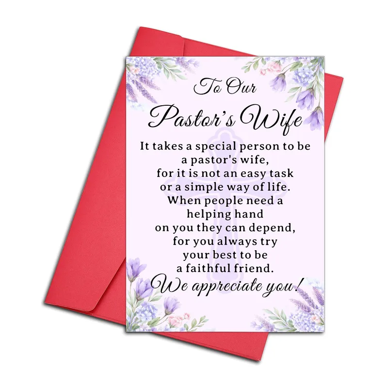 Pink Pastor Card Thank You Card for Special Wives