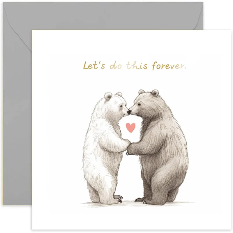 Two Bears Heart Love Card: Let's Do This Forever Bear Greeting