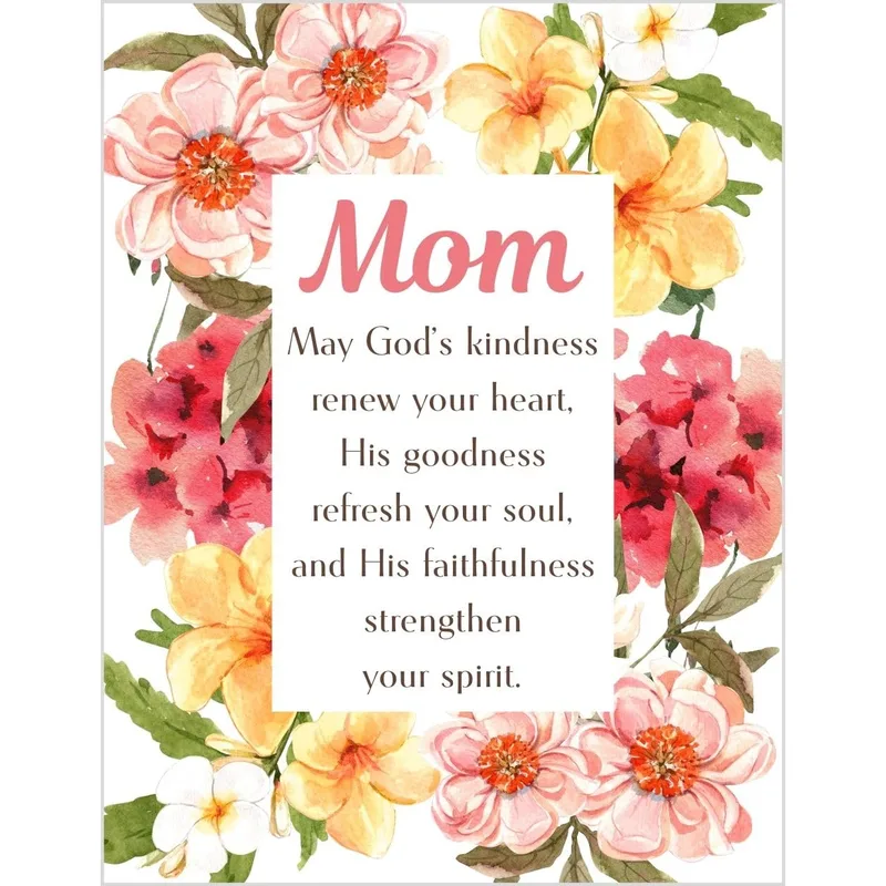 Floral Mom Border Encouragement Card – Greeting Card in natural