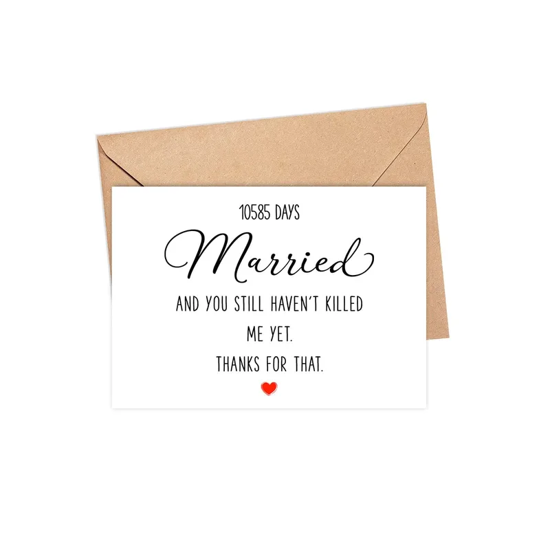 Black Script Married Love Card Celebrating 10585 Days Together