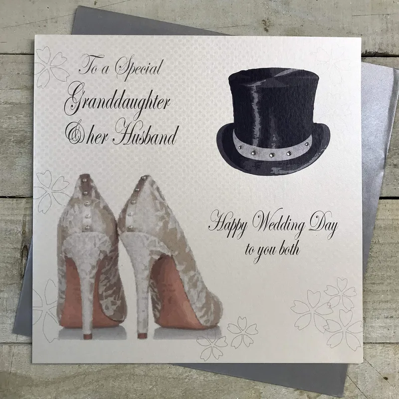 Top Hat and Heels Card for a Granddaughter's Wedding Celebration