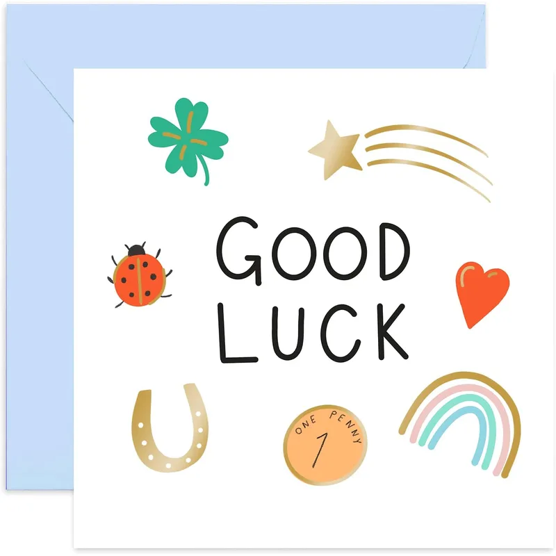 Charm Symbols Card Good Luck Card with Talismans and Talisman Design
