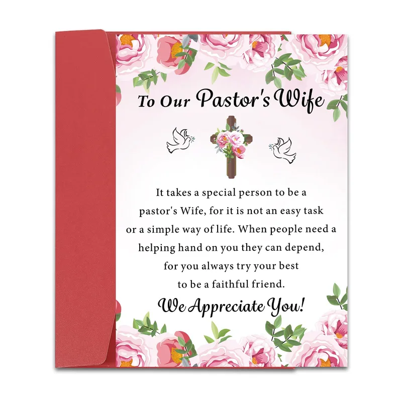 Roses Cross Border Thank You Card for Pastoral Support