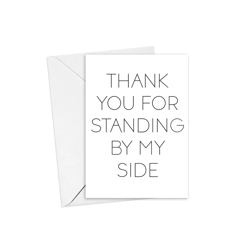 Minimal White Black Thank You Card for Loyal Support