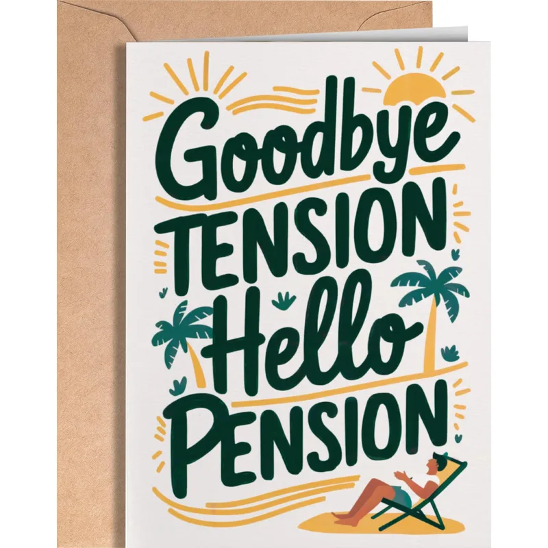 Trees Beach Chair Retirement Card: Say Goodbye to Tension