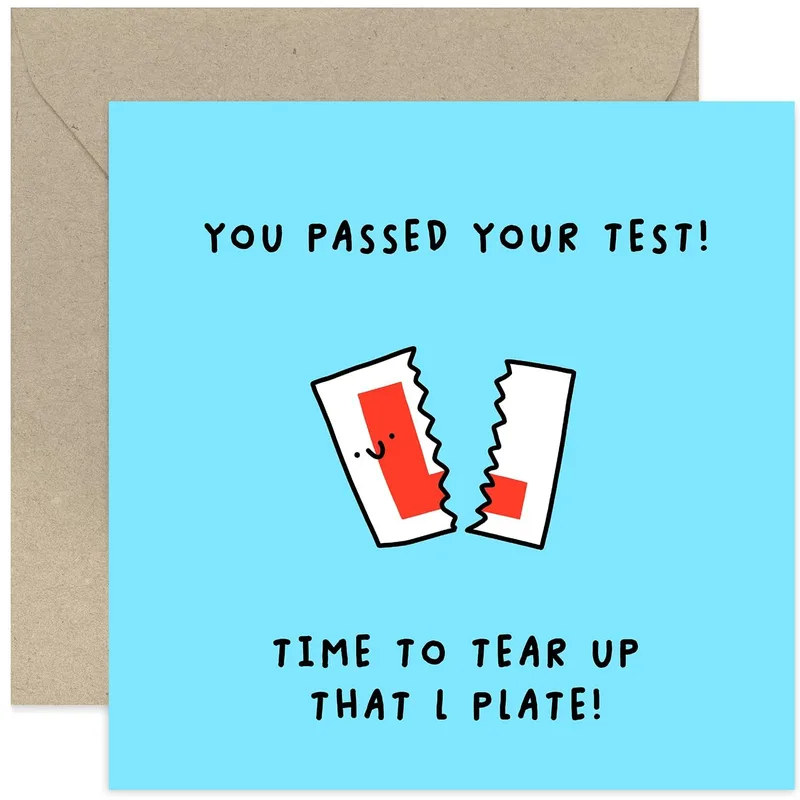 Torn L Plate Congratulations Card for New Drivers
