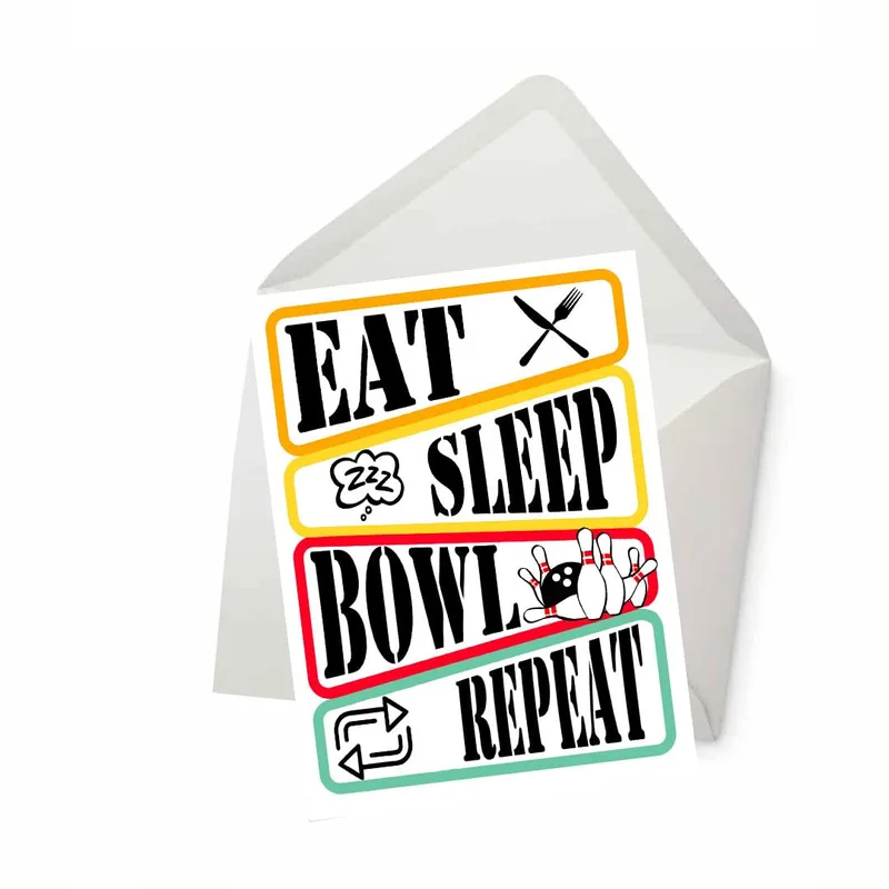 Bowling Warning Sign Stickers Card for the Lane-Loving Enthusiast