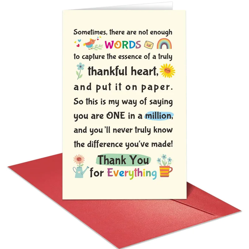 Rainbow Red Envelope Thank You Card for Someone Special