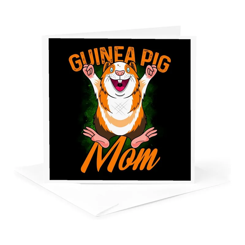 Orange Guinea Pig Black Card Celebrating the Furry Pet Parent