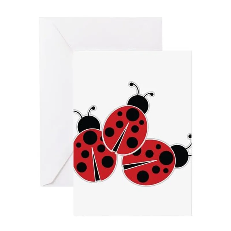 Three Red Ladybugs Card: A Simple Trio of Bugs for Retirement