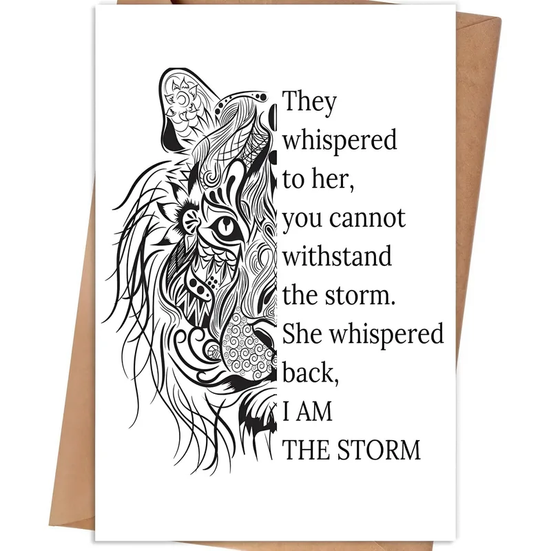 Mandala Tiger Face Encouragement Card: I Am The Storm Design