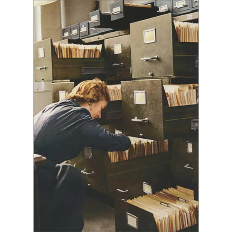 Vintage Photo Filing Cabinets Card for Retired Admin Pros