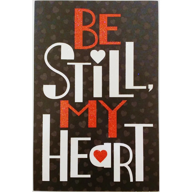 Brown Polka Dots Love Card: Be Still My Heart Typography Design