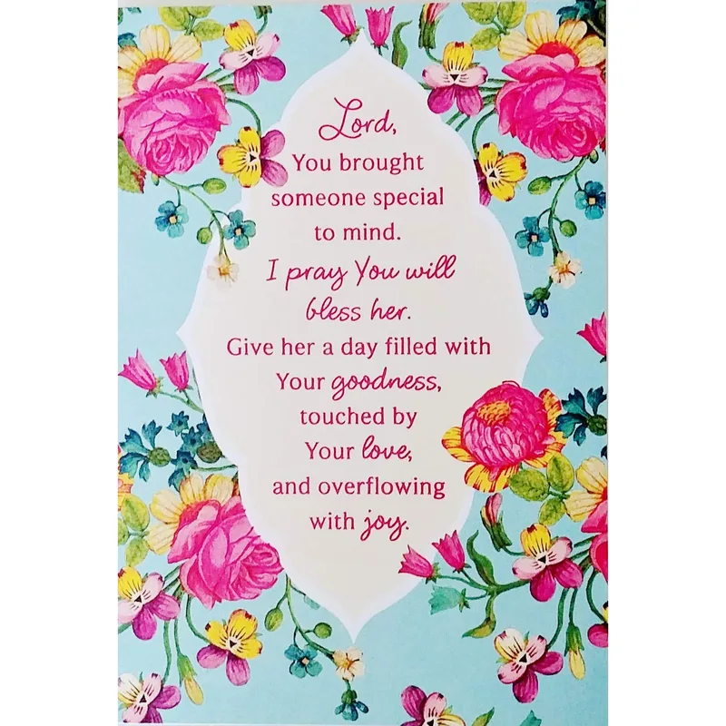 Pink Floral Religious Thinking of You Card for Special Women